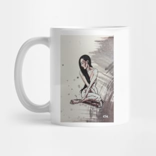 NUDE GIRL SITTING (YOGA GIRL) Mug